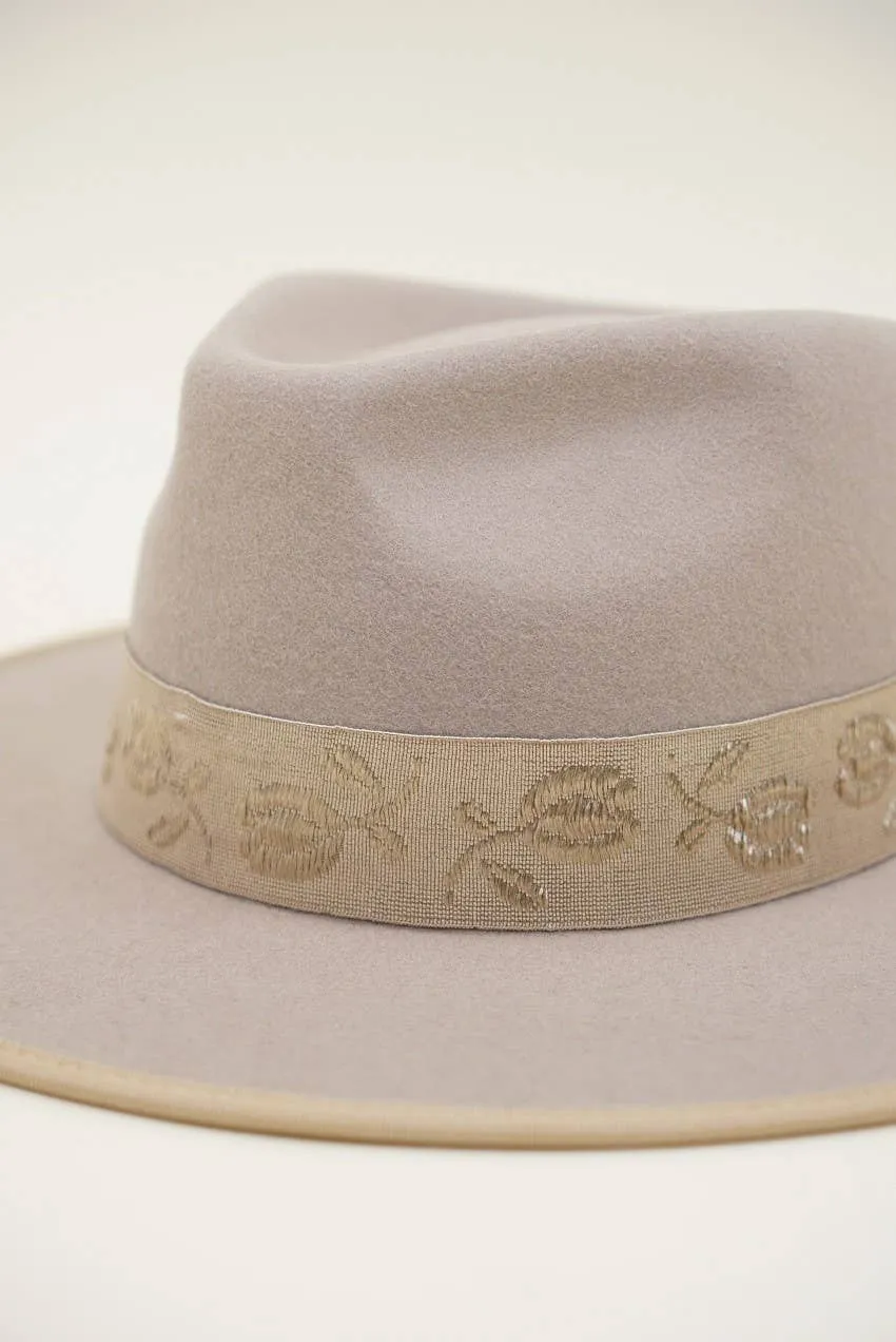 Olive & Pique - Banded Structed Rancher, 100% Wool Felt, Satin Lined, Pecan Hat