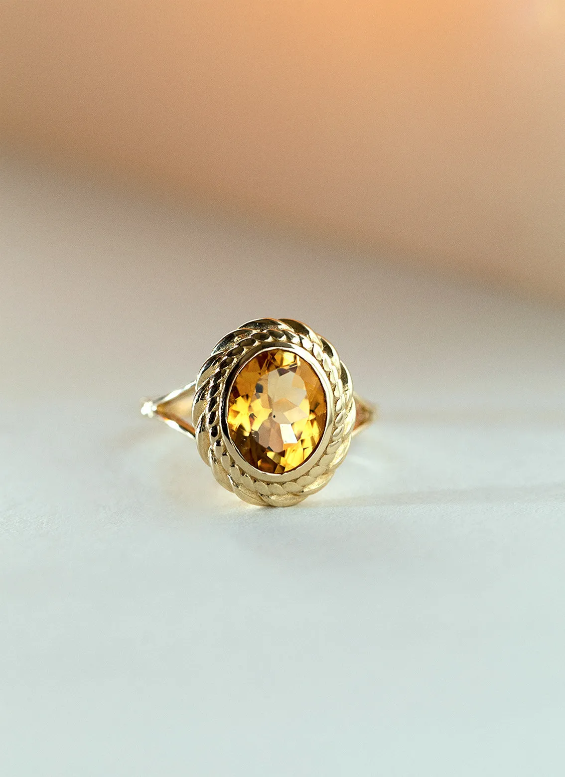 Perry citrine ring 14k gold