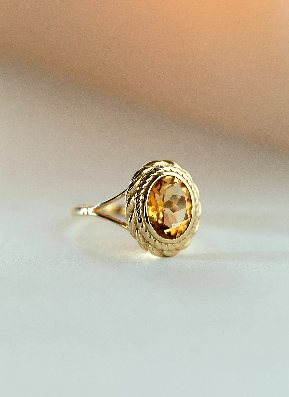 Perry citrine ring 14k gold