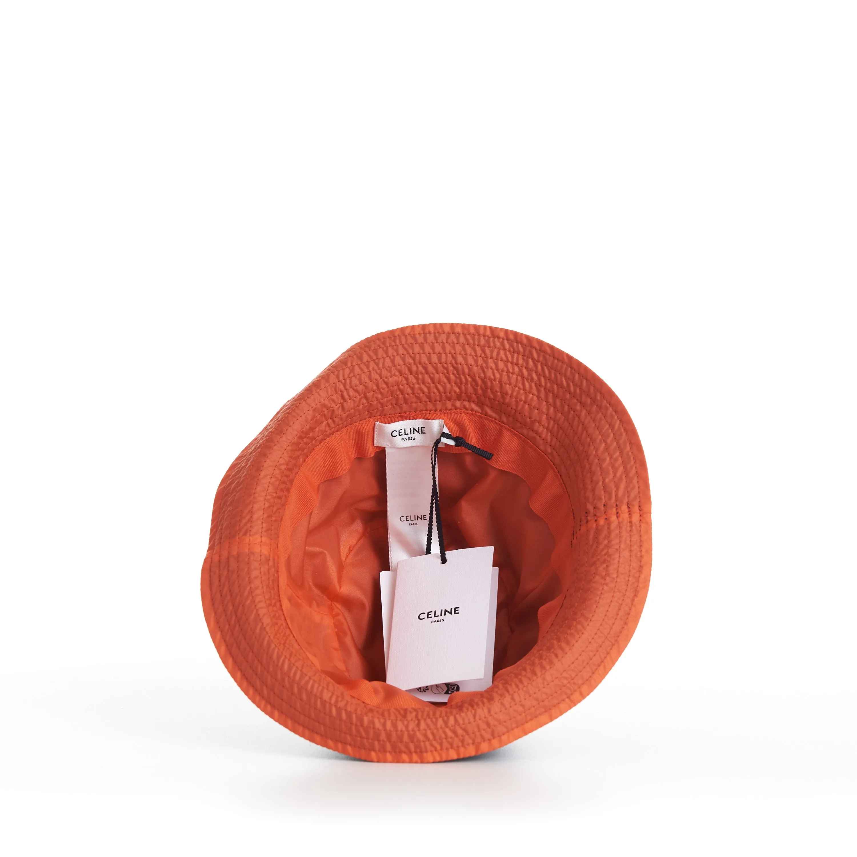 Quilted Bucket Hat With Celine Embroidery In Lightweight Nylon