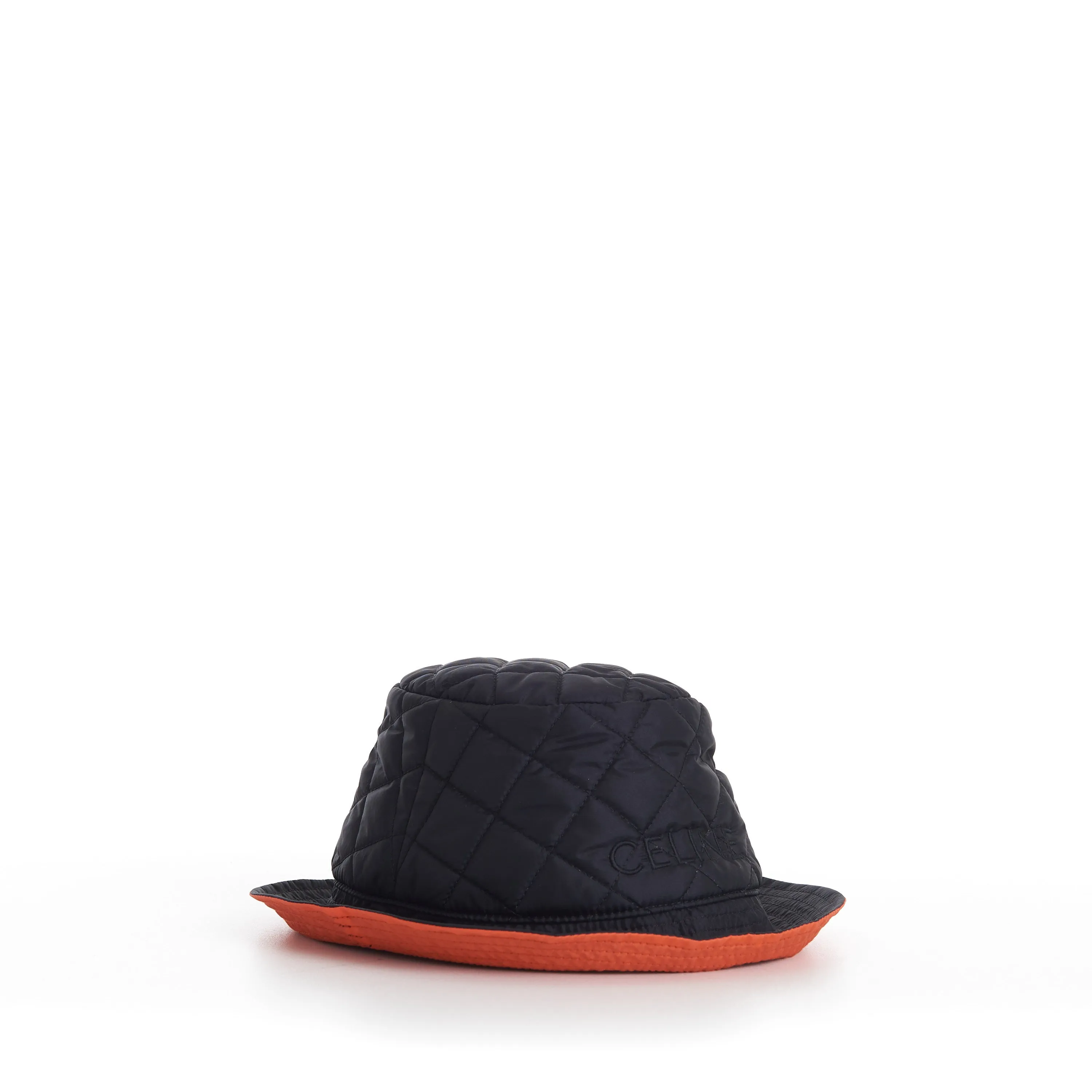 Quilted Bucket Hat With Celine Embroidery In Lightweight Nylon