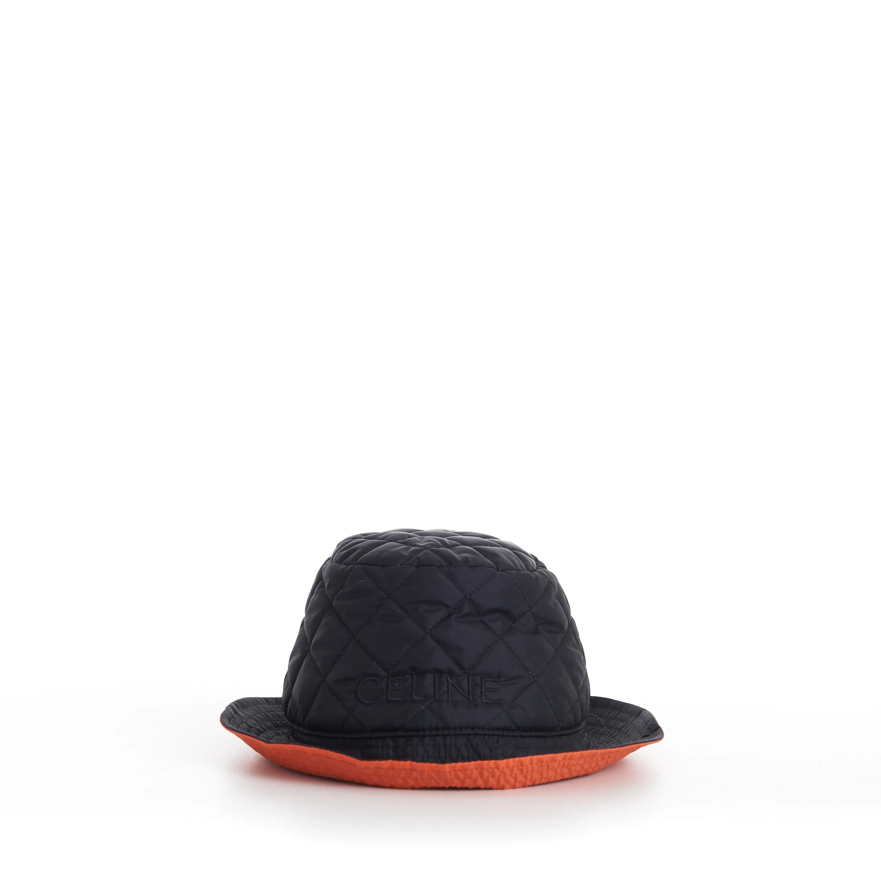 Quilted Bucket Hat With Celine Embroidery In Lightweight Nylon