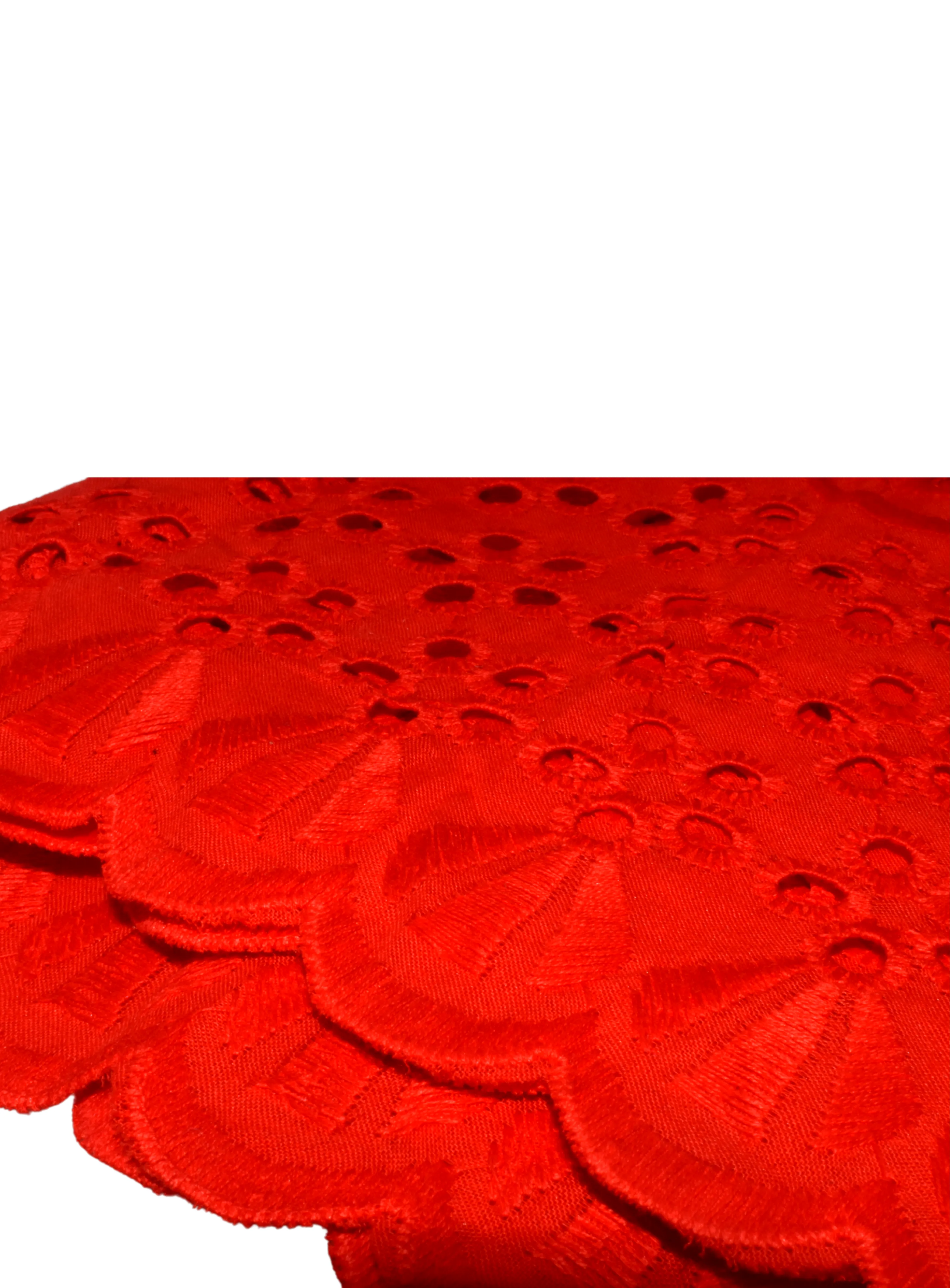 Red African Print Lace Circles - RL1