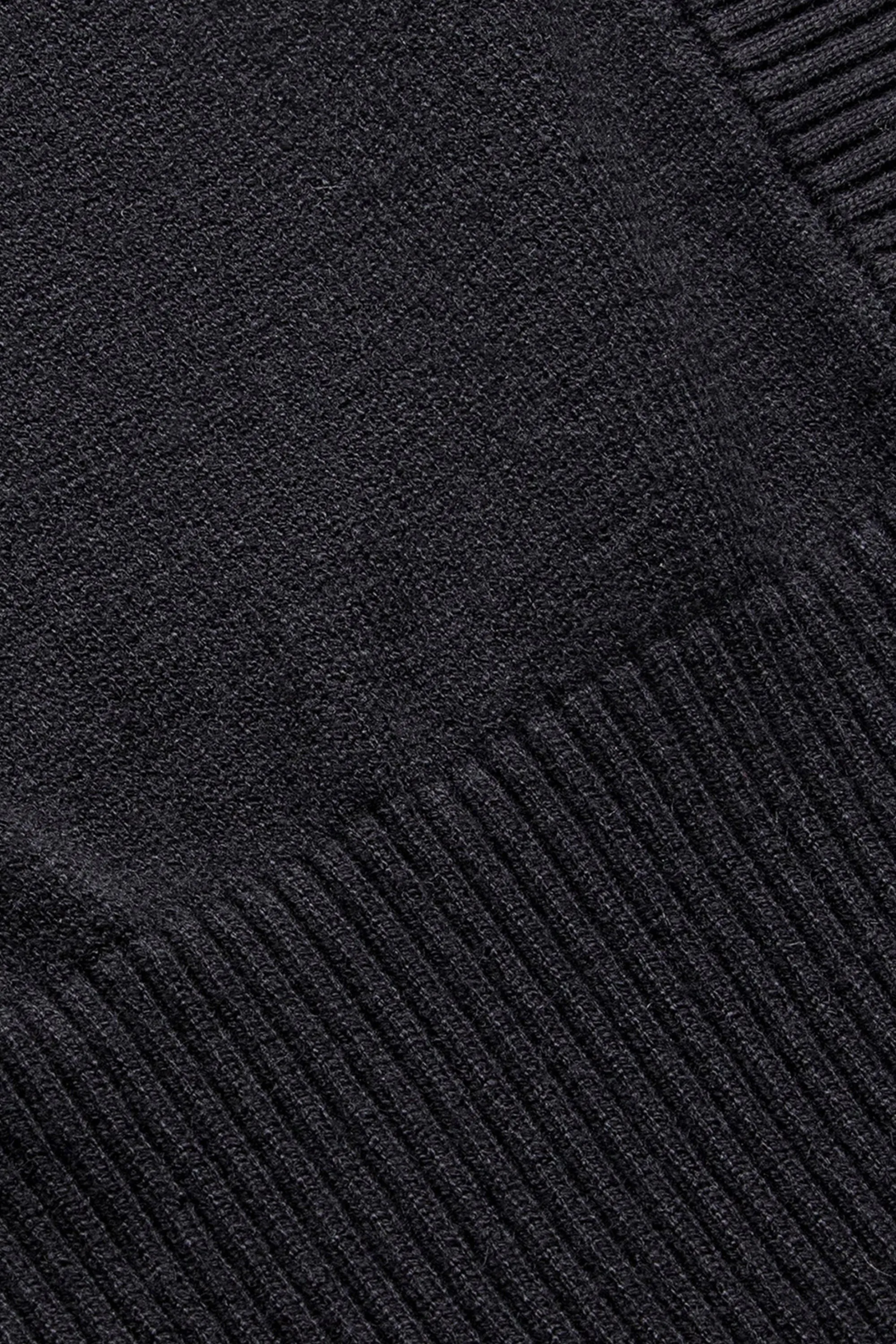 Ribbed Knit Balaclava - Black