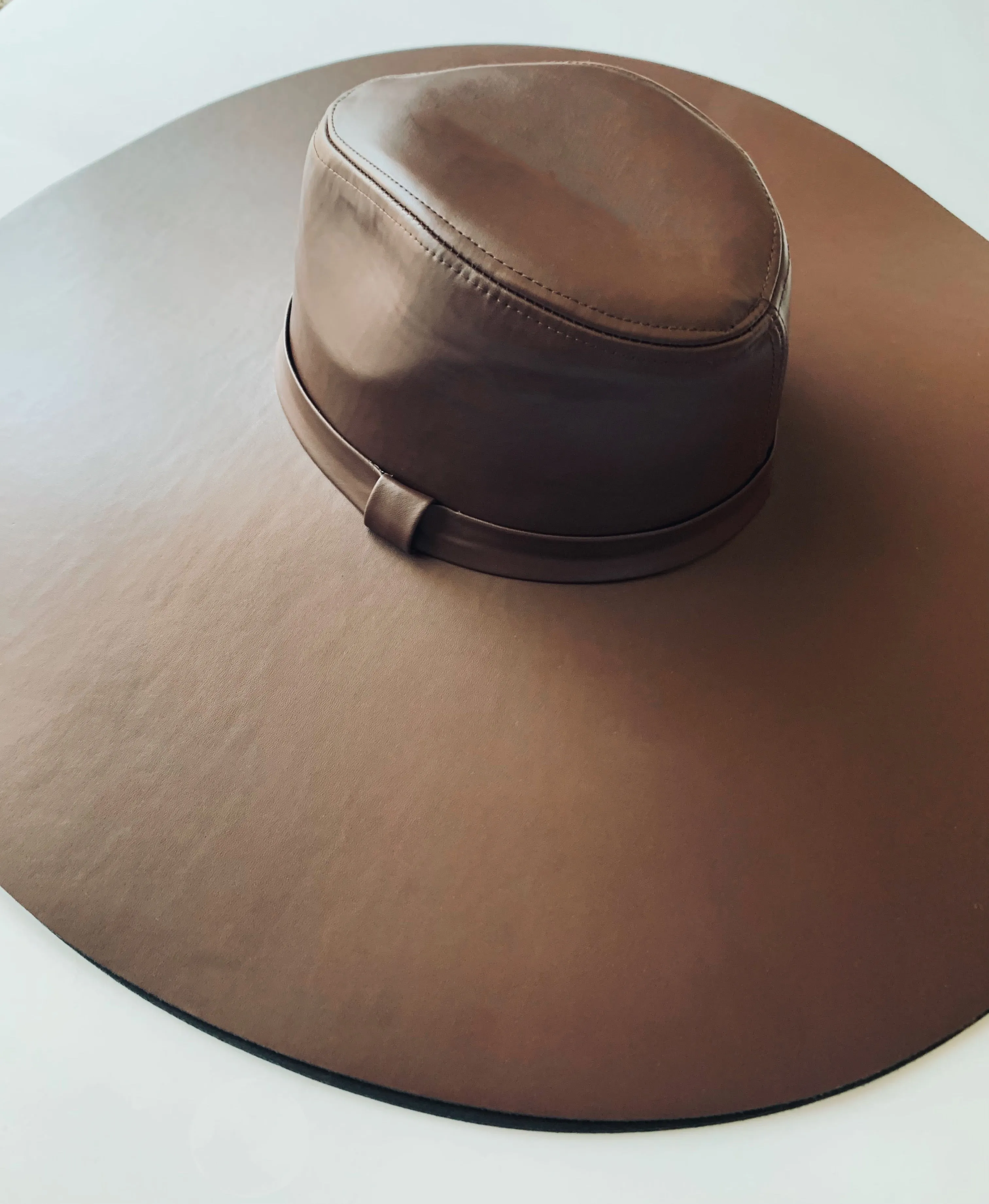 Sade Oversized Vegan Leather Hat