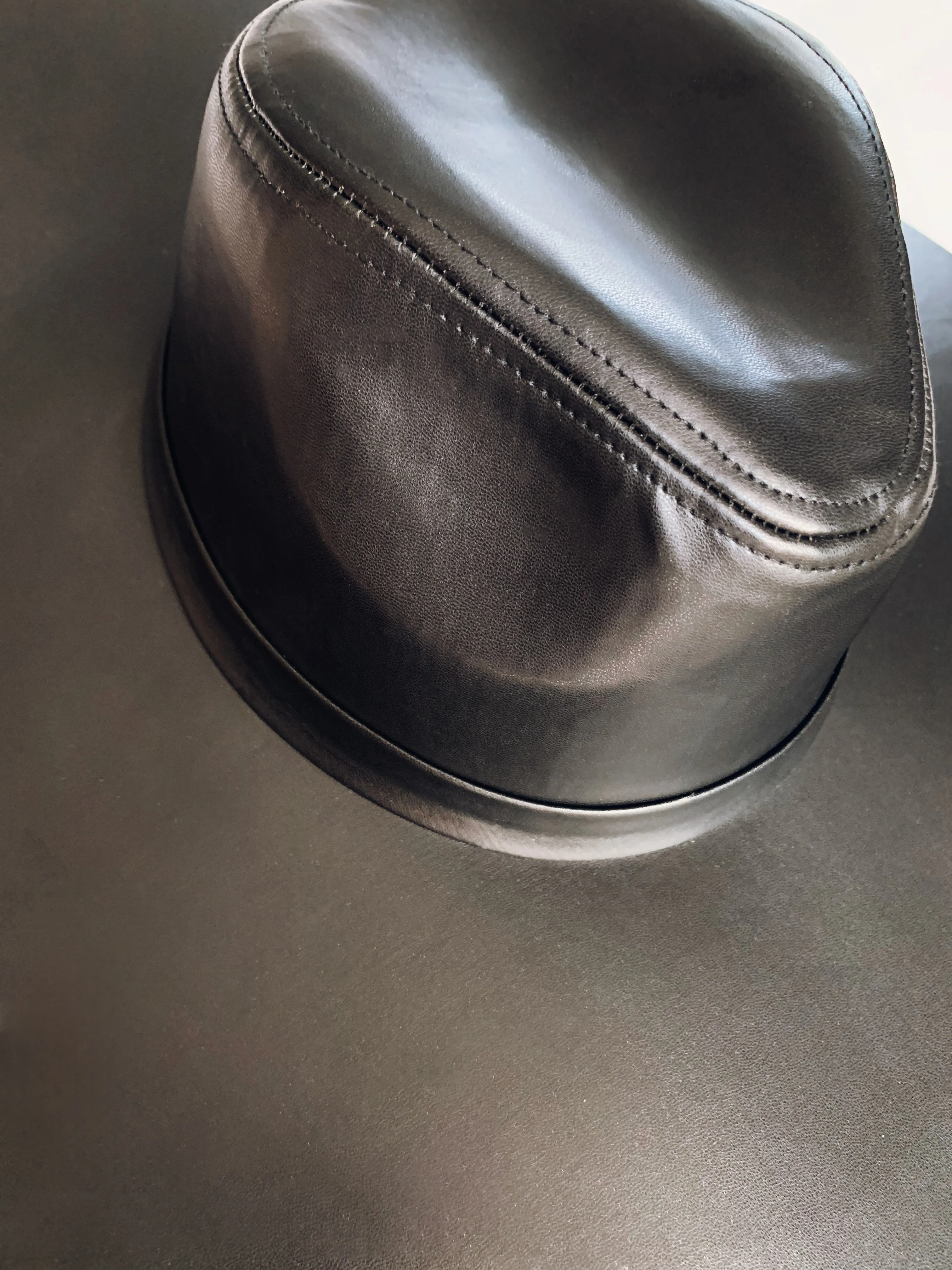 Sade Oversized Vegan Leather Hat