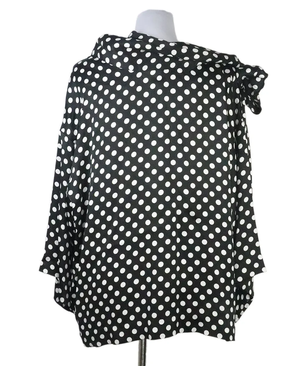 Saint Laurent B&W Polka Dot Blouse sz 2