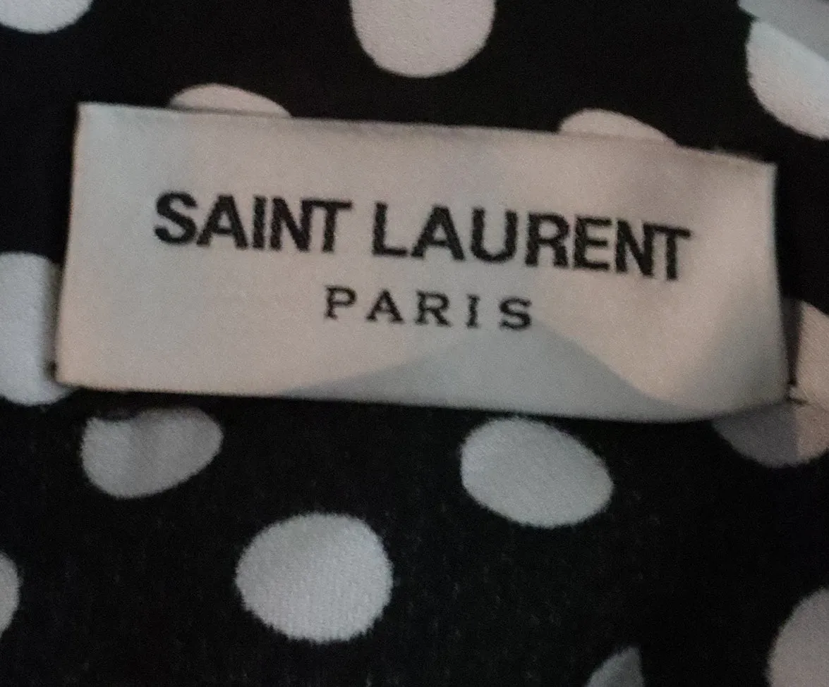 Saint Laurent B&W Polka Dot Blouse sz 2