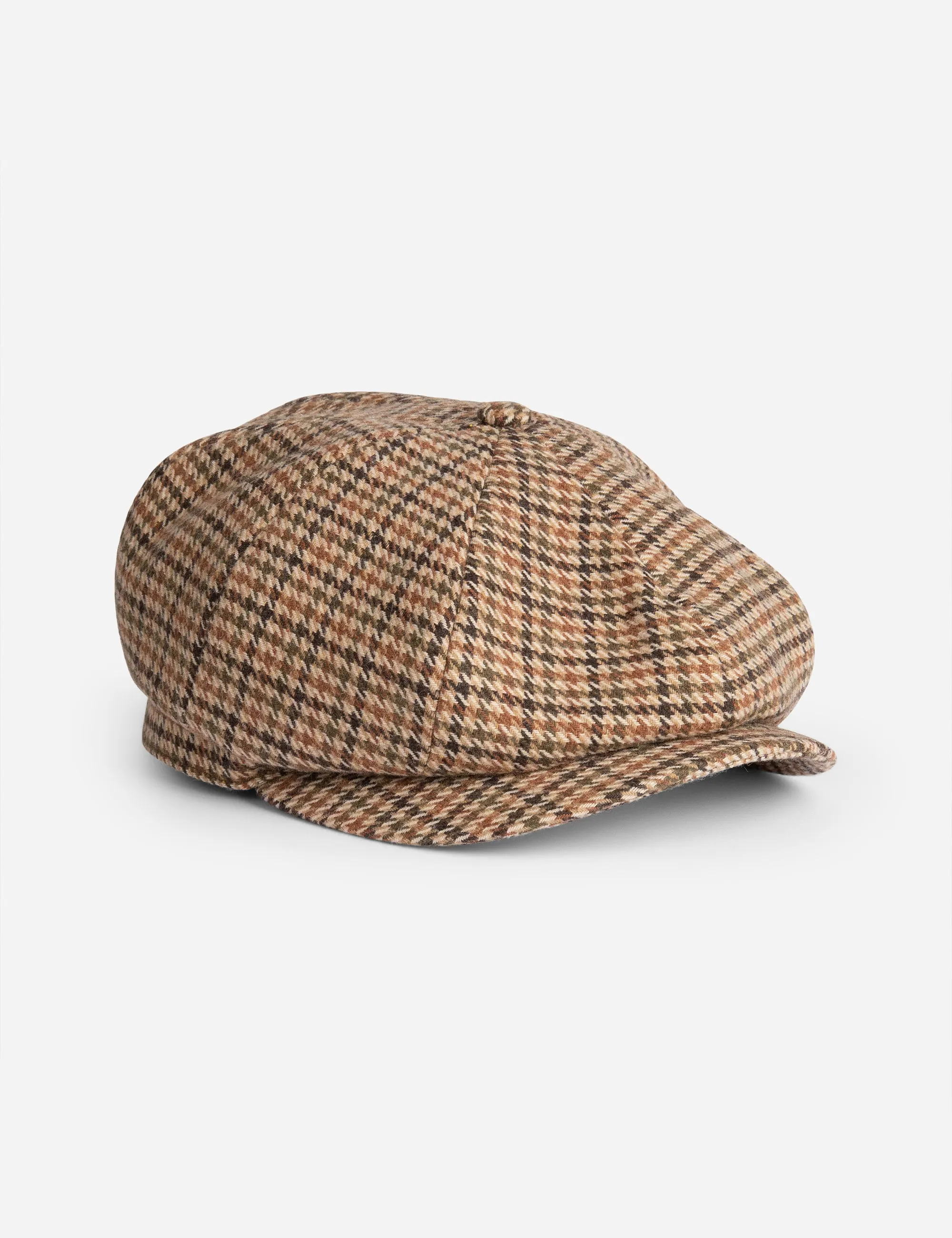 Shelby Newsboy Cap - Brown Houndstooth