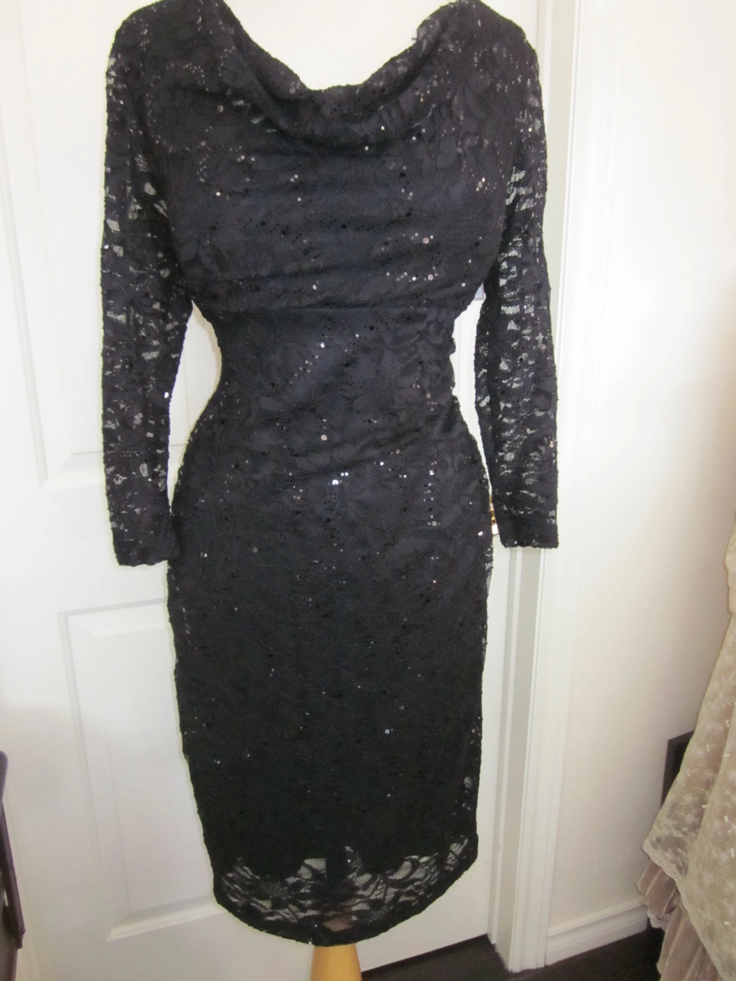 Short Long Sleeved  Lace Dress Size Large Style CL2355