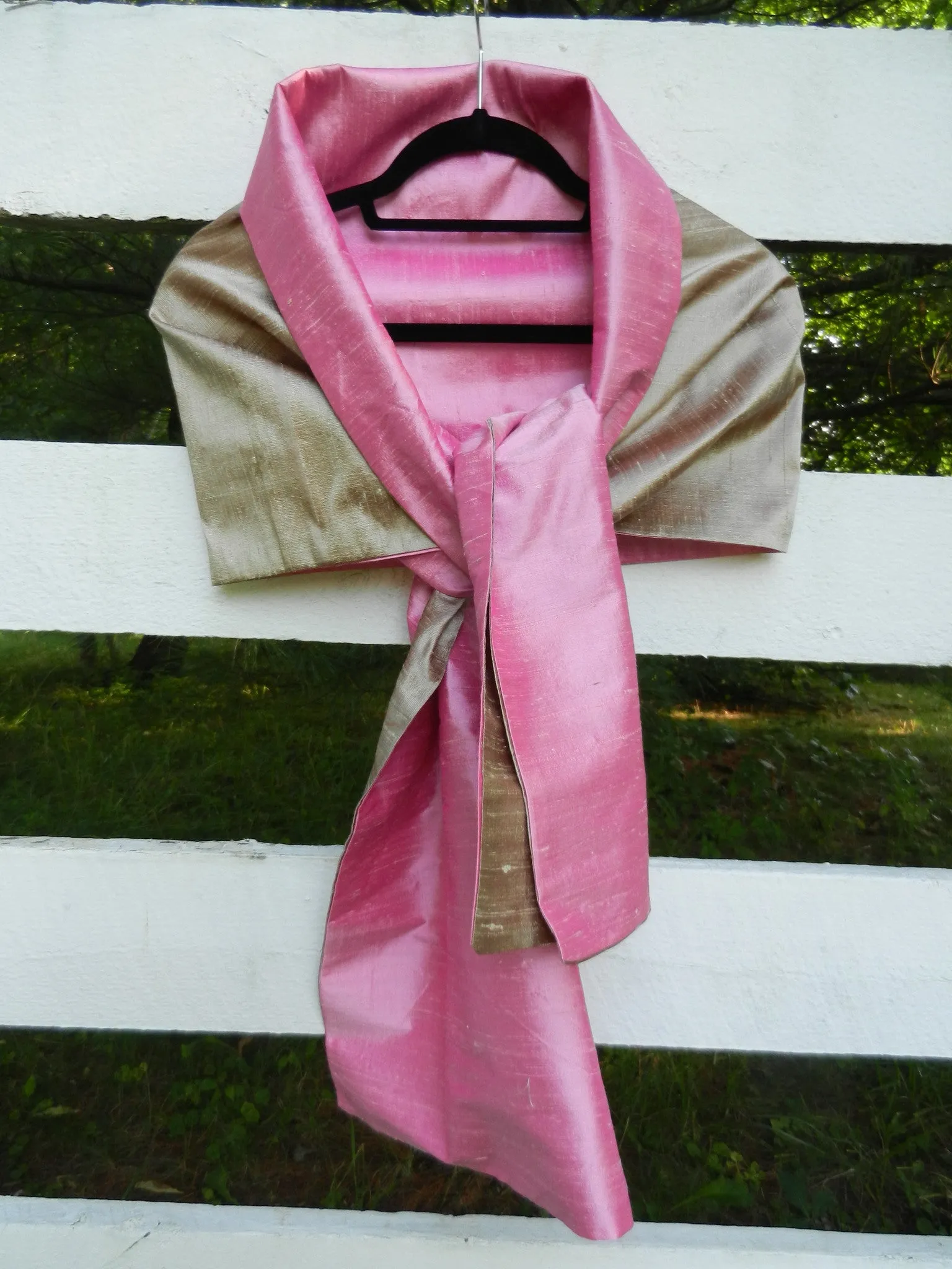 Silk Wrap in Khaki and Blush Pink (LW14)