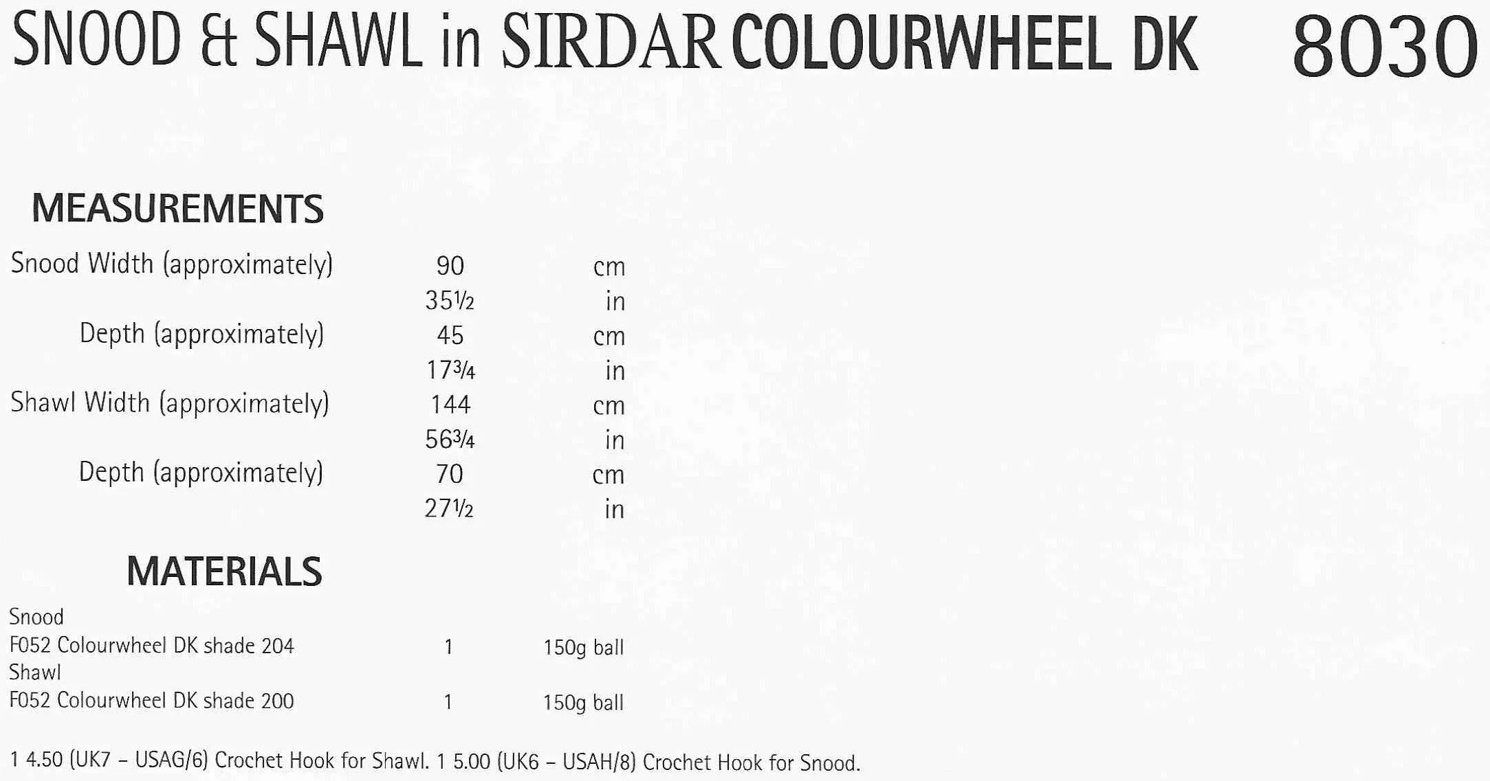 SIRDAR LEAFLET 8030