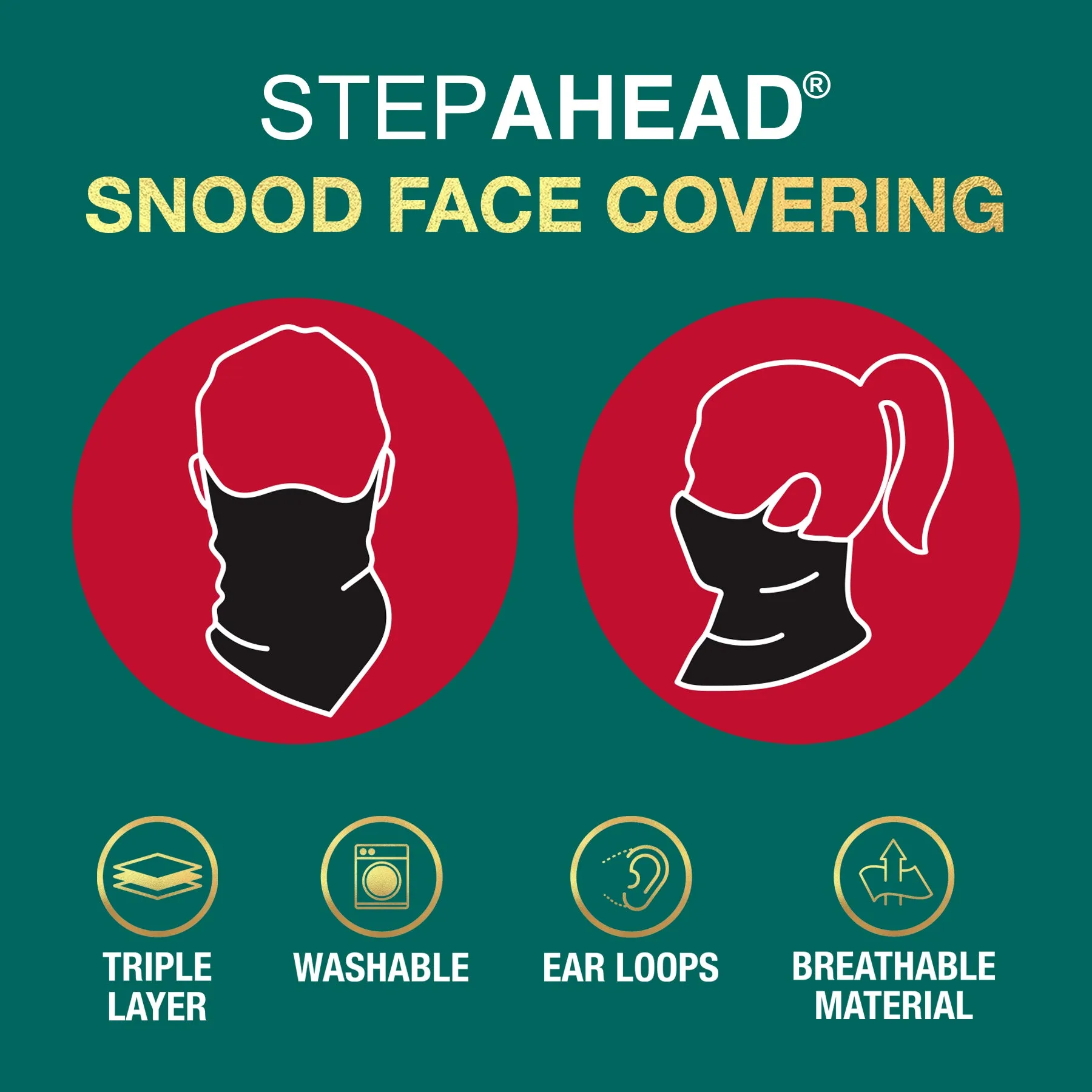 Step Ahead Reusable Snood Face Covering