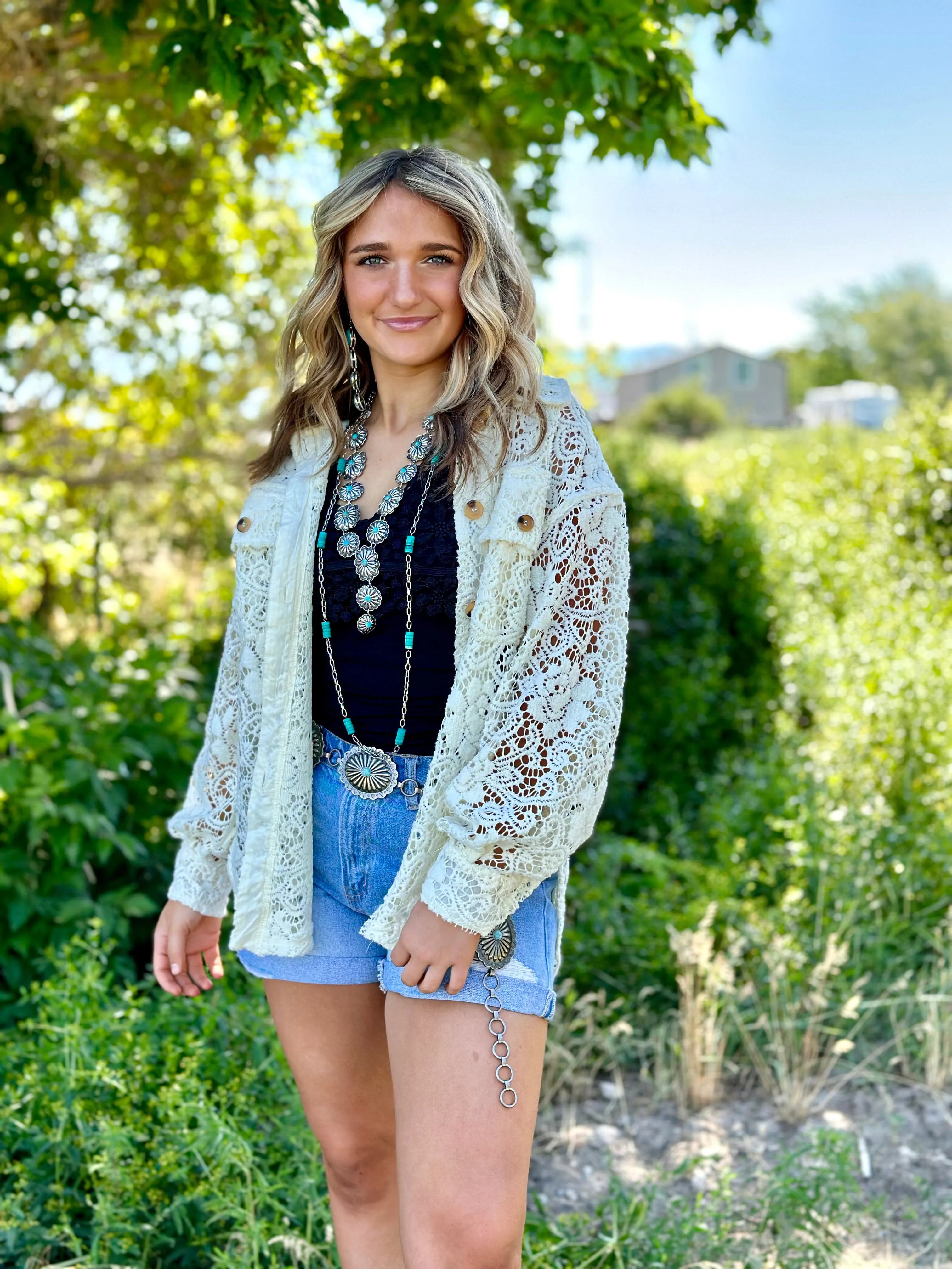 The El Reno Lace Button Up Top