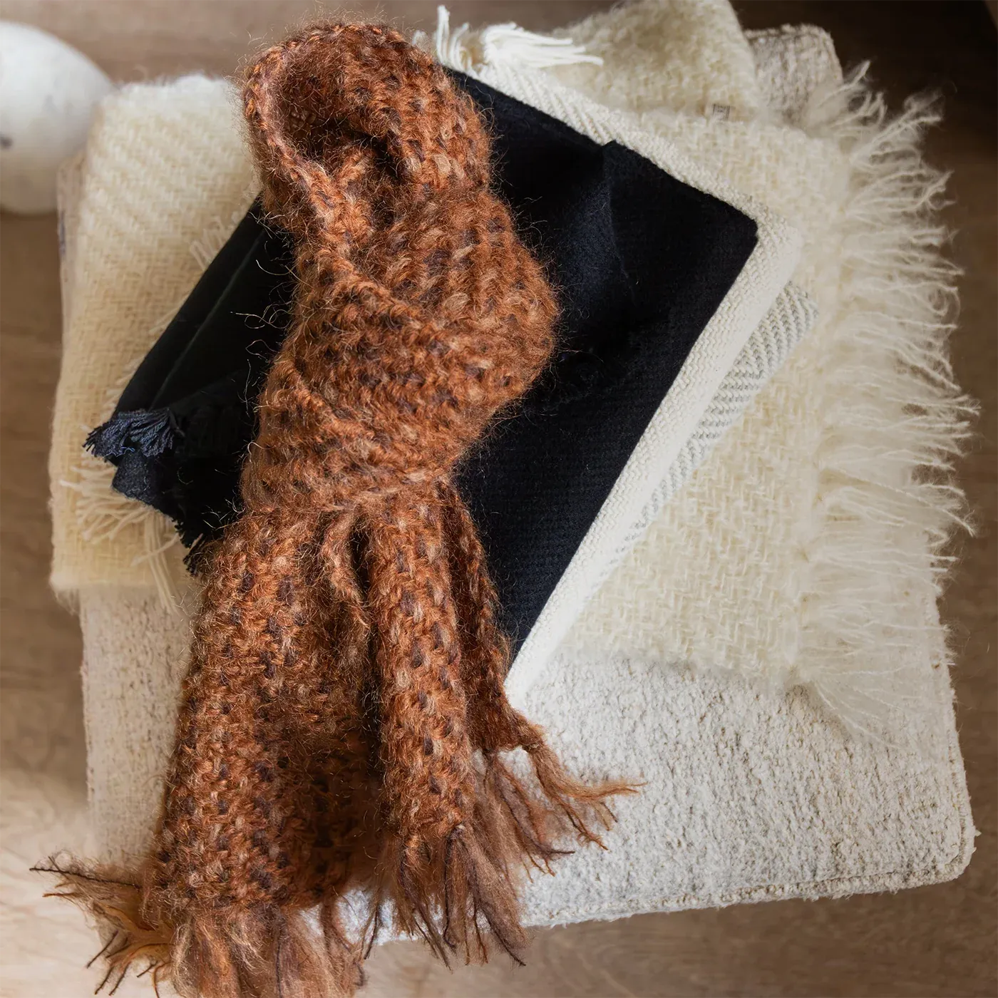 Tortoise Handwoven Mohair Scarf