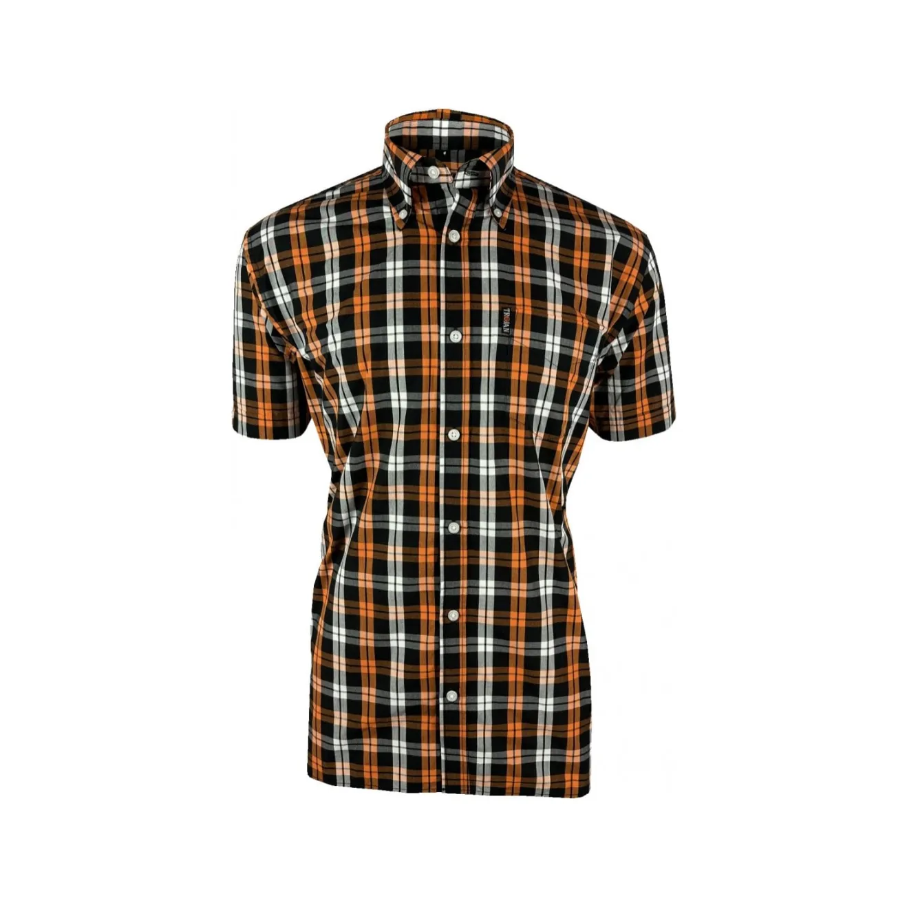 Trojan Records - TC/1034 Windowpane Check Trojan Orange - Button Down Shirt