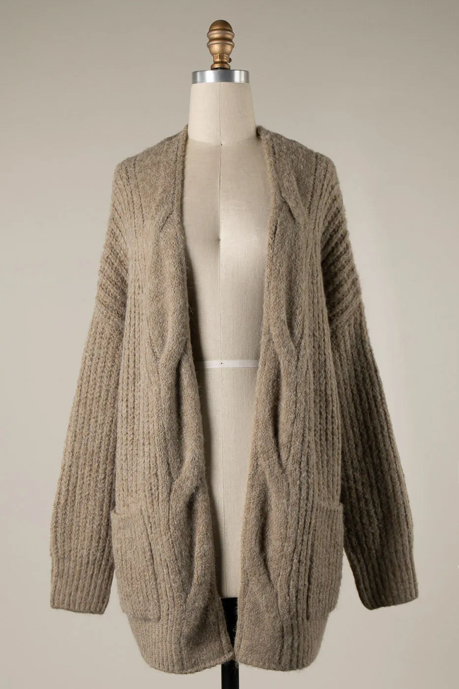 TWIST BRAID KNIT EDGE CABLE KNIT CARDIGAN 1 PACK