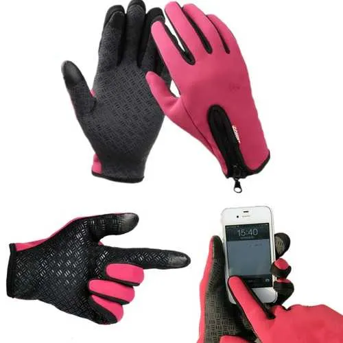 Winter Sports Bike Skiing Touch Screen Windproof Fleece Gloves