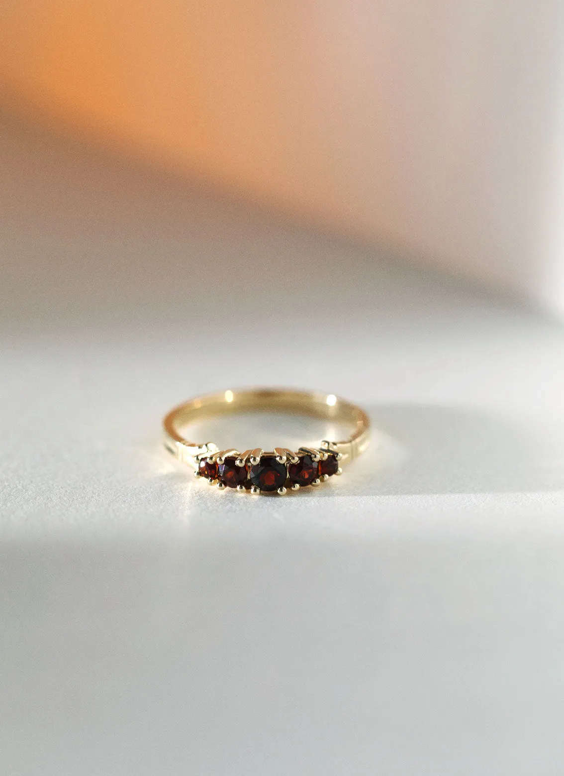 Xavi garnet ring 14k gold