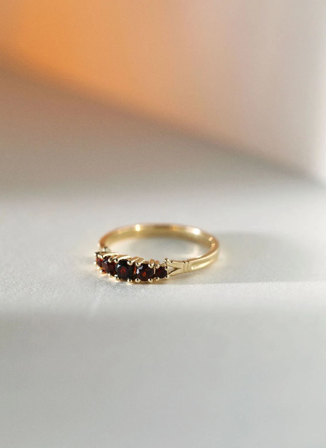 Xavi garnet ring 14k gold